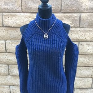 Royal Knitted Cold Shoulder Sweater